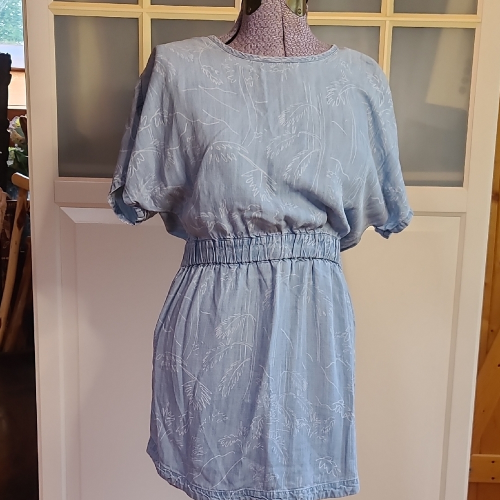 RVCA Denim Blue Short Sleeve Dress